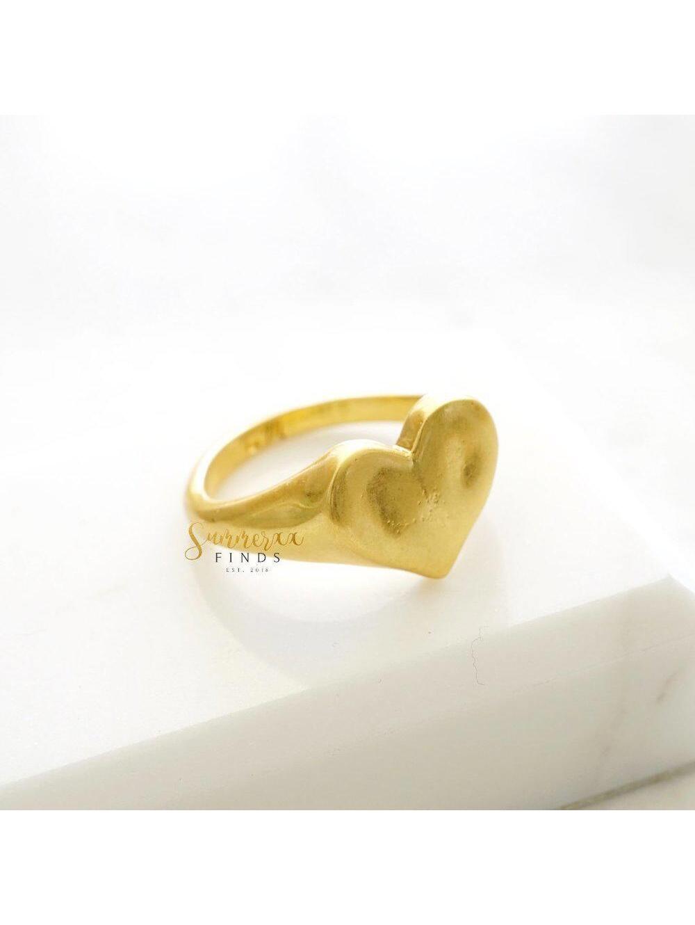 Madewell Heart Signet Ring Size 6